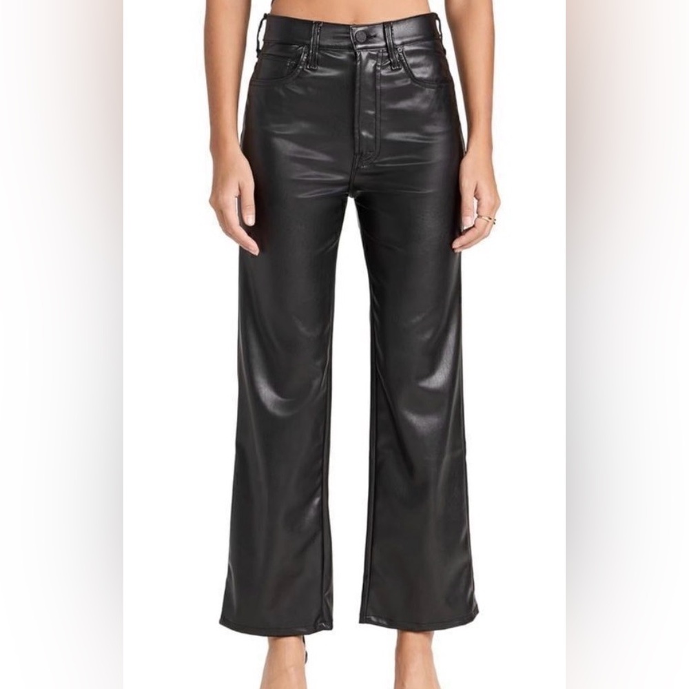 MOTHER Women's The Rambler Zip Ankle Faux Leather Jeans Size 27